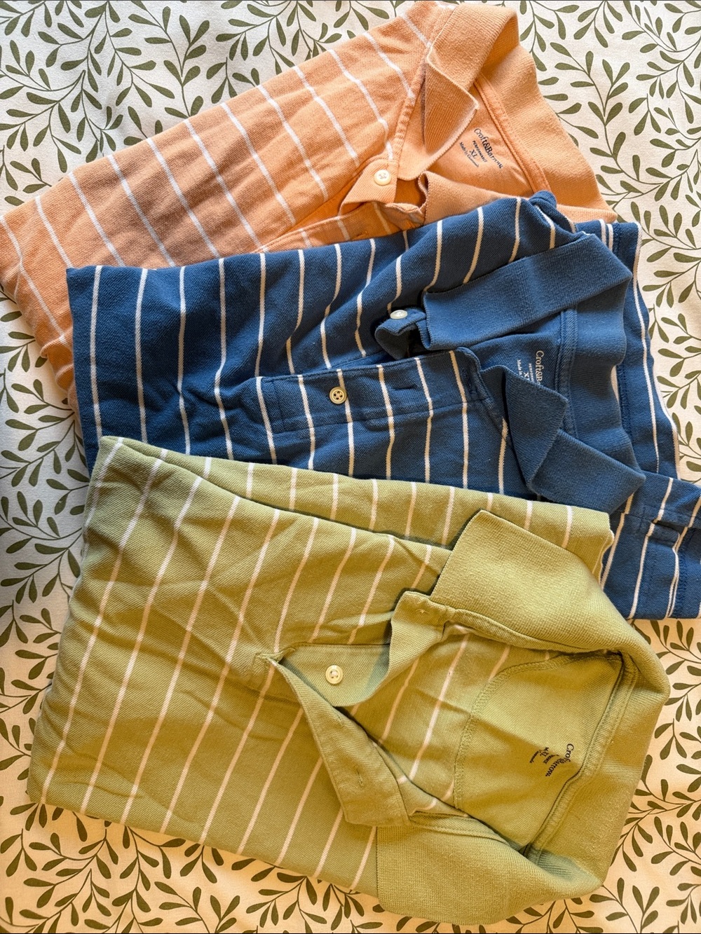 Croft and Barrow Striped Polo Set - Blue, Green, Coral